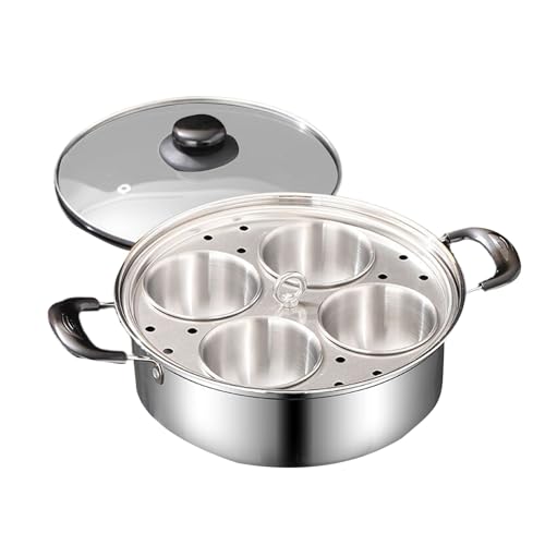 Papella -Eier in Edelstahl -Wilderer - 4 Tassen Nicht -Schicht -Kamin | Küchenfestes Werkzeug zum Kochen, Omelettkochen, Frühstück und Eiervorbereitung einfach und schnell von Zunetsutock