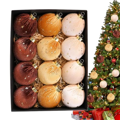 Weihnachtsbaumkugeln Set – 12 Samt Christbaumkugeln Bruchsicher, Hängbare Deko Kugeln | Feste Baumornamente Für Winter Hochzeit Wohnzimmer Festtagsdeko Innen Außen Feier von Zunetsutock