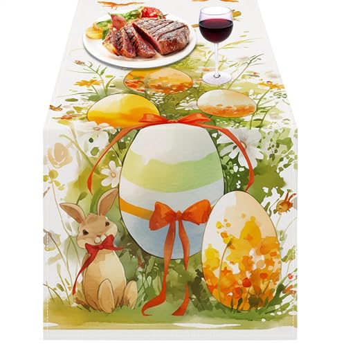 ZUNTSUTOCK JOYEUSE EASTERBABEL - EXTERBABLE RUNNER DECORATIONS, LINEN EASTERBABLE DECORATIONS | Saisontischläufer für Büro, Stuhl, Sofa, Wand. von Zunetsutock