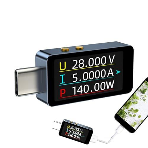 ZUNTSUTOCK USB LOAD TESTER LCD VOLT AMPèremeter - USB Spannungstester, USB -aktueller Zähler | Tragbarer USB-Tester, aktuelles Arbeitsspannungstestwerkzeug (4x1,5 cm) von Zunetsutock