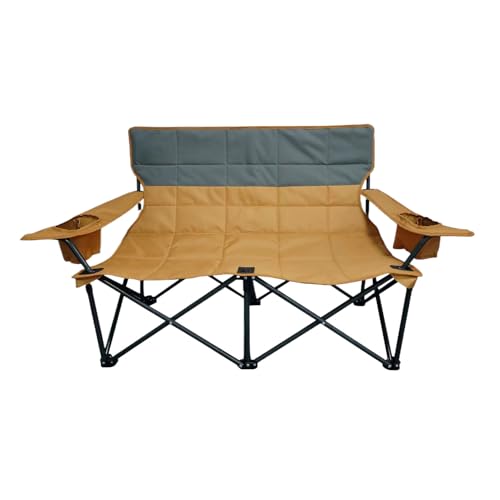 ZunetsUtock Doppel faltender Campingstuhl - Schwere tragbare Lounge Chaise | Atmungsaktiver faltbarer Liebessitz für Terrasse, Balkon, Garten, Schwimmbad, Rasen Gerben Körperkrümmung Stützsystem von Zunetsutock