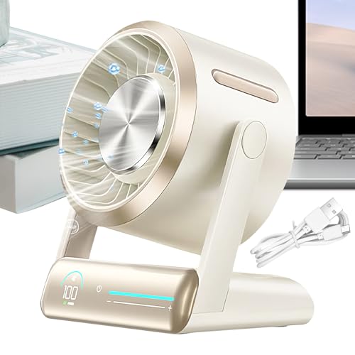 ZunetsUtock Portable Schreibtisch Air Circulator - wiederaufladbare leise Lüfter mit digitaler Geschwindigkeitskontrolle | Kleiner elektrischer Luftzirkulator, 100 Geschwindigkeitseinstellungen, ideal von Zunetsutock