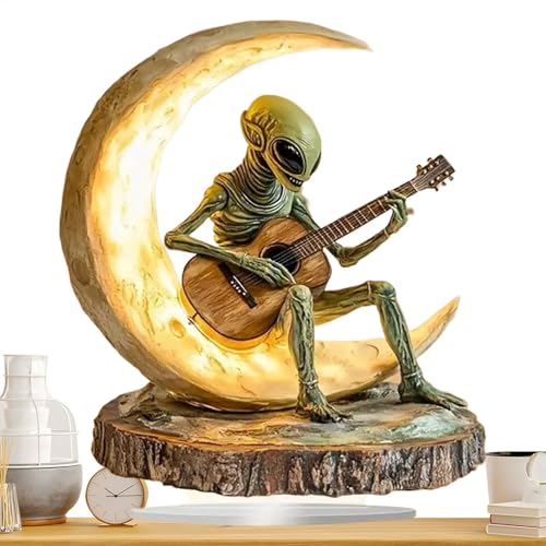 Zunetsutock Alien Figur,Boho Alien Figur Alien | Acryl-Schreibtisch-, Couchtisch-Skulpturen, Acryl-Mond-Gitarrist-Sammelfiguren, Heimdekoration von Zunetsutock