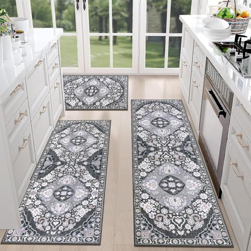 Zunetsutock Küchenmatten Waschbar - Boho Badezimmerteppiche | Dickes Antidisches Boho Teppichset für Wohnzimmer, Schlafzimmer, Eingang, Flur Und Patio von Zunetsutock