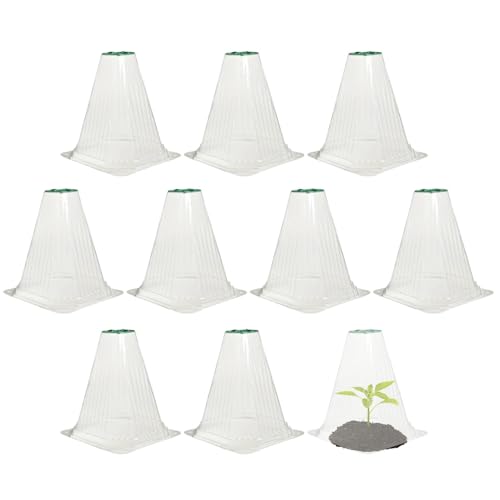 Zunetsutock Pflanzenschutz Cloches - Transparente Plastikuhren mit stabiler Basis, praktisches Design | Perfekt zum Schutz Ihres Gemüses und Blumen, einfach im Gemüsegarten zu bedienen von Zunetsutock