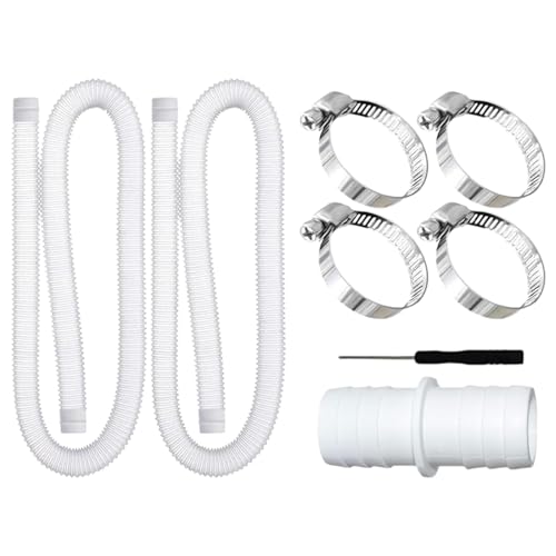 Zunetsutock Pool Schlauch | 99 cm Flexibler Poolschlauch - Anschluss Ersatz mit 4 Schlauchschellen von Zunetsutock