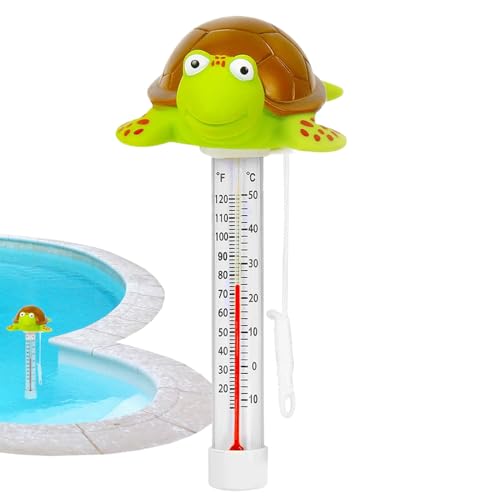 Zunetsutock Pool Temperatur Messgerät | Schildkröten-Design Badethermometer - Schwimmendes Messgerät Wasserdicht Für Schwimmbecken Teich Kinderbad Aquarium Innen Außen von Zunetsutock