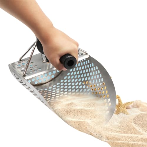 Zunetsutock Sandsieb Edelstahl - Gartenschaufel mit Sifter, Gartengeräte | Langlebige Sandsieb für Garten, Terrasse, ideal für die Trennung von Sand und Erde von Zunetsutock