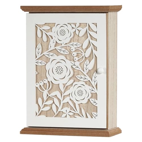 Zunetsutock Schlüsselbox - Mit 6 Haken Antik-Optik Organizer | Rustikaler Schlüsselhalter Wandorganizer Box - Für Einzug Feiertag Geburtstag Haustür Eingangsbereich Büro von Zunetsutock