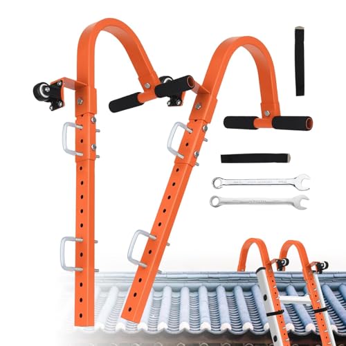 Zunetsutock Steighaken für Dach, Dachleiter, Hohe Härte Hauswartung Tool, Schwere Leiter Stabilisatordachverlängerung mit Rädern und Schiebegriff von Zunetsutock