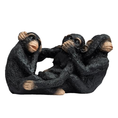Zunetsutock Tiere Affenfiguren - Blick Harzmodell Kits - Dekoratives Tiermodell für Schreibtisch Tisch Hof Garten Wohnzimmer Balkon von Zunetsutock