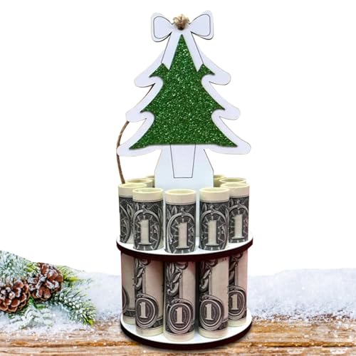 Zunetsutock Weihnachtsgeldhalter | Doppelschichtiger Geldhalter aus Holz mit Löchern | Tischdekoration für Bargeld Thanksgiving Party Erwachsene Geburtstag Kinder Geburtstag von Zunetsutock