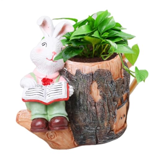 Zuntsutock Bunny Harz Blumentopf Easy - Kaninchen Blumentopf, Pots - Dekoration Pots of Outdoor Outdoor Ornament für Schreibtisch, Wohnzimmer oder Schlafzimmer Kinder von Zunetsutock