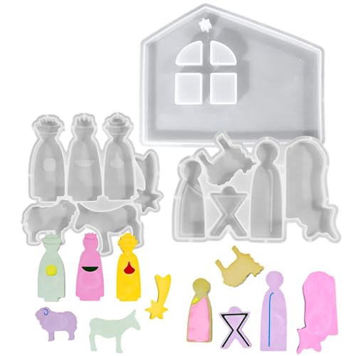 Zuntsutock Decoration Formen von Jesus Birth Kuchen - Silikon-Muscheln für Weihnachtskribs - Weihnachts-Fondant-Formen für die Geburtszene |, Non-Stick Formen Zuntsutock Decoration Formen von Jesus Birth Kuchen - Silikon-Muscheln für Weihnachtskribs - Weihnachts-Fondant-Formen für die Geburtszene |, Non-Stick Formen von Zunetsutock