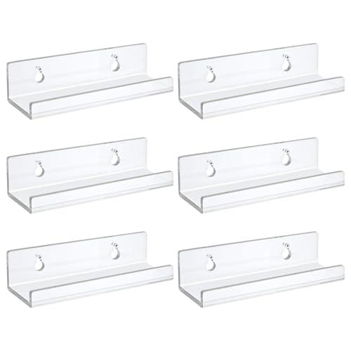 Acrylmontage-Album-Rack – Wand-Vinylstreifen, klare Trägerplatte | 4 Zoll schwebender Präsentations-Bang, transparente Regalleiste für Schlafzimmer im Badezimmer von Zunishaone