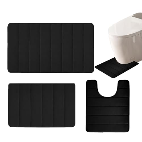 Badezimmerteppich-Set – rutschfestes Badezimmerteppich-Set, Eingangsmatte | waschbar, saugfähig, schnelltrocknende Textur für Wohnzimmer, Fitnessstudios oder Verwendung von Zunishaone