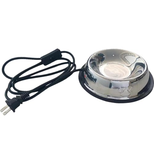 Beheizte Wasserschale für Tiere – Frostschutzschale aus Edelstahl für den Außenbereich | Beheizte Schüssel für Futter und Wasser, ideal zum Schutz von Wasser vor Frost und Komfort von Zunishaone