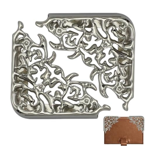 Bucheckenschutz aus Metall | Dekorative Buchecken | 2er Set Eckenschutz für Scrapbooking, Fotoalben, Notizbücher, Bibeln, Bastelarbeiten und Bastelzubehör von Zunishaone