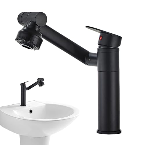 Drehbarer Waschbeckenhahn – schwenkbarer Verlängerungsstab, 360 ° Badezimmer-Buzle | 660 Gramm Edelstahl ABS ABS Rohrpfeife Gyfficial Rohr Design Wassersparfilter SYST von Zunishaone