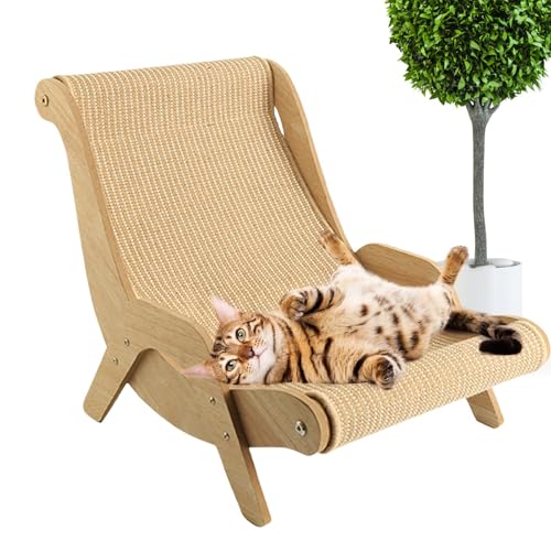 Eleganter Katzen-Schaukelsitz – Haustier-Kratz-Lounge-Stuhl, Gartenruhe, robustes, gebogenes Tiersofa, Outdoor-Entspannungszone, einzigartiges Katzennest, das bei faulen Sonnenstrahl-Nickerchen oder von Zunishaone
