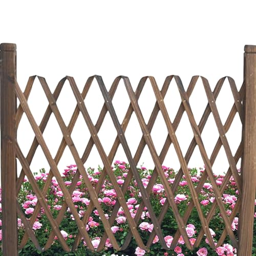 Faltbares Gartenschleuder - handgefertigte Pflanzenbarriere, Kletternstützdekor | Erweiterbares Holzrahmen Einstellbare Größe Design natürlicher Look für Innenhäuser im Freien im Freien Haus Gart von Zunishaone