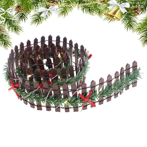 Feengartenzaun - 35 -Zoll -Mini -Holzbarriere, LED Dekorative Grenze für Dorfhaus Ornament | Perfekte Weihnachtsbaumlandschaft Kinder Erwachsene Party Innen im Freien Szene Miniaturdekoration Feengartenzaun - 35 -Zoll -Mini -Holzbarriere, LED Dekorative Grenze für Dorfhaus Ornament | Perfekte Weihnachtsbaumlandschaft Kinder Erwachsene Party Innen im Freien Szene Miniaturdekoration von Zunishaone