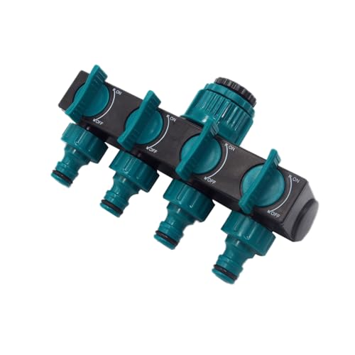 Gartenschlauch-Splitter – Wasserhahn-Anschluss, 4-Wege-Ventiladapterwerkzeug | Schlauchsplitter für den Innen- und Außenbereich für das Gewächshaus-System zur Bewässerung von Rasen von Zunishaone