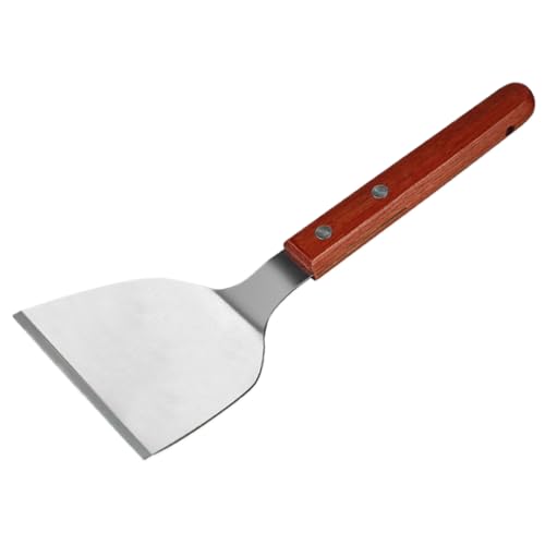 Griddle Spatel Pancake Flipper - Sturdiger Krepperbreite, Pancake Turner Mit Nicht -Stick | Edelstahl Mit Holzgriff, Silikonkante Für Zuhause, Handel Und Tägliches Kochen (25x13x3,5 cm) von Zunishaone
