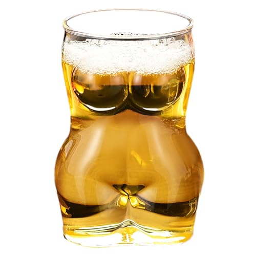Großer Biergläserbecher – Körperform-Tassen-Design, Pub-Trink-Teetasse | transparenter Alkohol-Getränkebehälter, Saft-Servierbecher für Nächte oder zu Hause, tolles Glaswaren, Geschenk, Party von Zunishaone