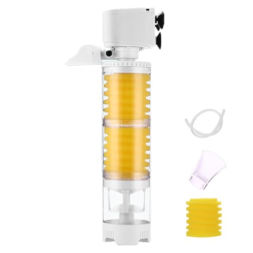 Interner Fischtankfilter - Vakuumfilter des ruhigen Schwamms, Sauerstoff -Booster | Aquarium -Wasserreiniger mit Siphon -Werkzeug, einstellbarer Strömung, Abfall für Wassertiere, Schildkröten, Goldfis von Zunishaone