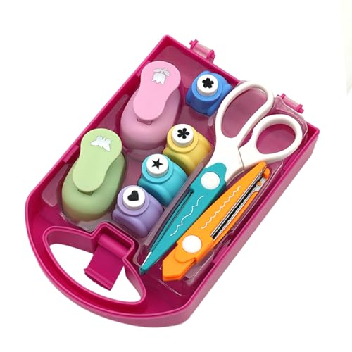 Kinderstanzwerkzeug - Papierhandwerks -Spielzeugset, Scrapbooking -Bildungsschneider | Fine Motor Development Fun Learning Toy, kreativer Puncher mit einer Schere für Schüler Handwerksliebhaber Pr von Zunishaone