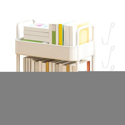 Movable Storage Shelf Cart - Rolling Book Organizer, Utility Snack Stand | Zwei -Tier -Display -Möbeleinheit, Spielzeugkorb Bücherregalsystem für Home Room Corner Nutzen Sie Apartment Schlafzimmer Hau von Zunishaone