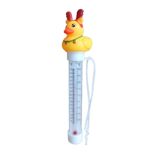 Pool Temperature Metter Floating – Easy Liad Duck Gauge, Bath Spa Thermometer | Wasserwärmeprüfer, Schnur-Schwimmerzähler für Temperatur mit Rudertemperatur von Zunishaone