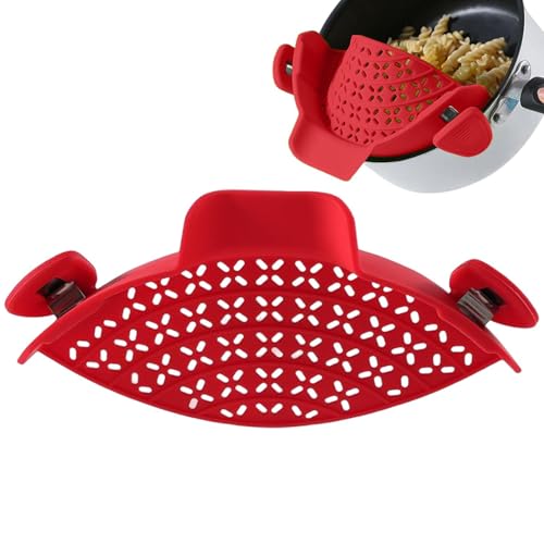 Silikon-Clip-Sieb – runder -Wasserfilter, Kochsieb-Aufsatz | Flexibles, hitzebeständiges Silikon-Abtropfgestell für Küchenkochgeschirr, sicheres Auslaufsiebwerkzeug, Kochzubehör von Zunishaone
