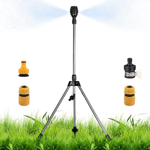 Tragbarer Wassersprinkler – Teleskop-Wassersprinkler-Ständer, robuster Stativ-Sprinkler | Tragbare Anschlüsse für Hof, breite Abdeckung, Gartenbewässerung, Outdoor-Sommer-Bewässerungswerkzeug von Zunishaone