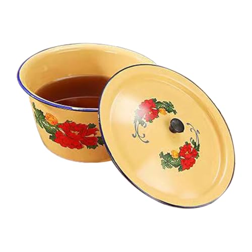 Vintage Emaille Suppenschüssel - Retro Salatbeckenschale, Klassischer Multifunktionsbehälter | Asiatische Speiseteller, langlebiges rundes Design zum Servieren von Reis, Müsli oder Nudelmehl Vintage Emaille Suppenschüssel - Retro Salatbeckenschale, Klassischer Multifunktionsbehälter | Asiatische Speiseteller, langlebiges rundes Design zum Servieren von Reis, Müsli oder Nudelmehl von Zunishaone