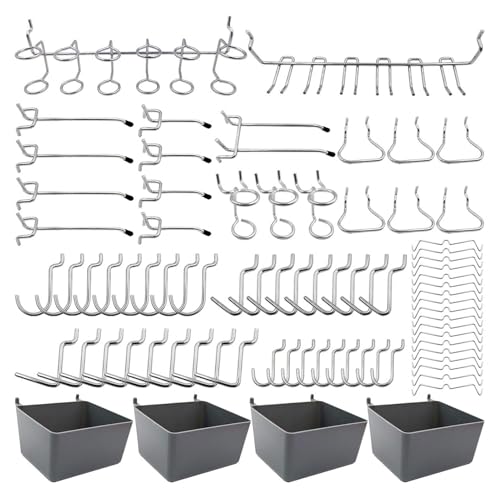 Zubehör-Set für Lochplatten – Werkzeug zum Aufhängen an der Wand, Organizer für Pergoche-Zubehör | gebogene Schräge Haken Perblatt, Zubehör Perg Zubehör PEG LOCKSPEGED FÜR P von Zunishaone