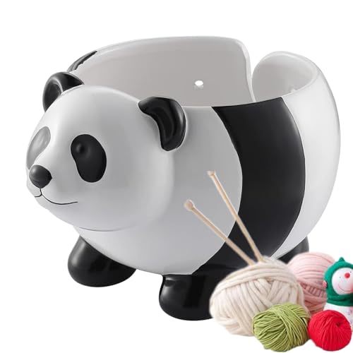 Zunishaone Häkelgarnschale - Wollschale aus Keramik Panda Schaf zum Stricken | Stabiles und dekoratives Gedächtnis für Kugeln, Strickwaren oder Haken von Zunishaone