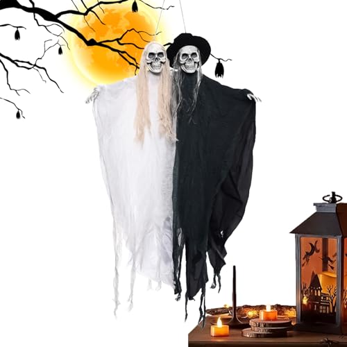 Zunishaone Halloween Garten Dekoration Für Paare,Gruselige Und Bräutigam Deko - Wetterfeste Geisterpaar Figur Mit Rot Leuchtenden Augen Für Baum Garten Tür Terrasse Decke Rasen Zunishaone Halloween Garten Dekoration Für Paare,Gruselige Und Bräutigam Deko - Wetterfeste Geisterpaar Figur Mit Rot Leuchtenden Augen Für Baum Garten Tür Terrasse Decke Rasen von Zunishaone
