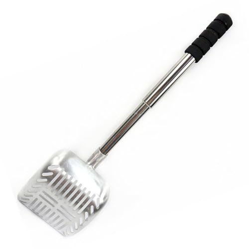 Zunishaone Kaminschaufel für Asche, Ascheschaufel - Hollow out Fire Pit Ash Scoop, verstellbare Holzkohle, Feuerwerkzeuge, hitzebeständiger Stahl von Zunishaone