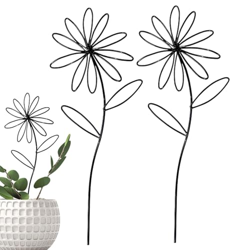Zunishaone Pflanzenrankgitter für Töpfe | Gartenrankgitter | 2er Set Blumenform Rankgitter Rankgitter Metall Zimmerpflanzenstütze für Zuhause von Zunishaone