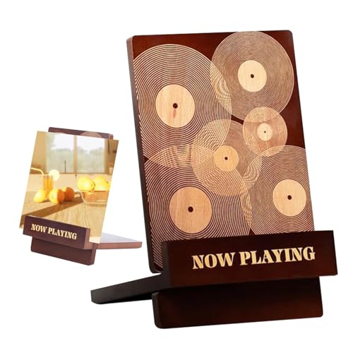 Zunishaone Spielt jetzt das Display von ab, unterstützt Holzdatensätze - Jetzt spielt die Unterstützung für Datensatzordner ab | Album-Rack mit graviertem Design, erweiterter Basis, elegant von Zunishaone