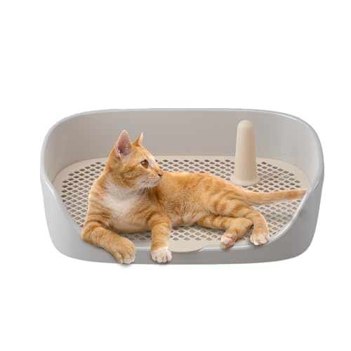 Zunishaone Töpfchentoilette für den Innenbereich, für den Innen- und Außenbereich, Hundetoilette mit Schutzwand, offene Innenbox für Tablett von Zunishaone