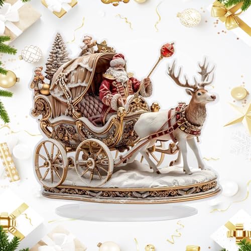 Zunishaone Weihnachtsdekoration für Tisch | 2D Acryl Tischschmuck mit Weihnachtsmann und Rentier - Festliches Zubehör für Zimmer Wohnzimmer Fensterbank Familientreffen Zunishaone Weihnachtsdekoration für Tisch | 2D Acryl Tischschmuck mit Weihnachtsmann und Rentier - Festliches Zubehör für Zimmer Wohnzimmer Fensterbank Familientreffen von Zunishaone