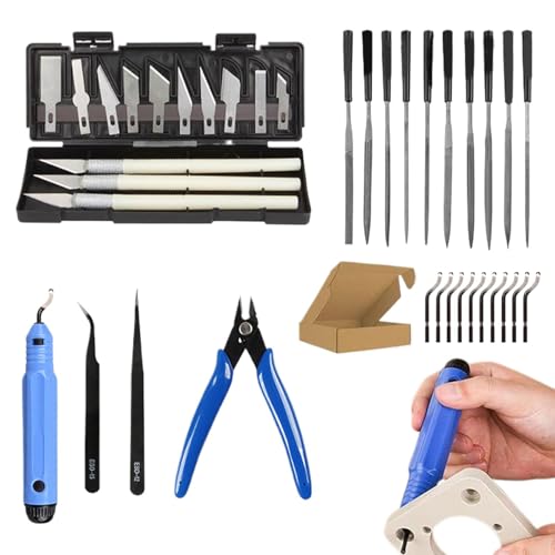 Zunishaone Zubehör für 3D-Drucker,3D-Drucker-Kit - Set mit 38 Verbrauchsmaterialien für professionellen 3D-Druck - 3D-Druckreinigungswerkzeuge mit Pinzette, Entgratungswerkzeug, von Zunishaone