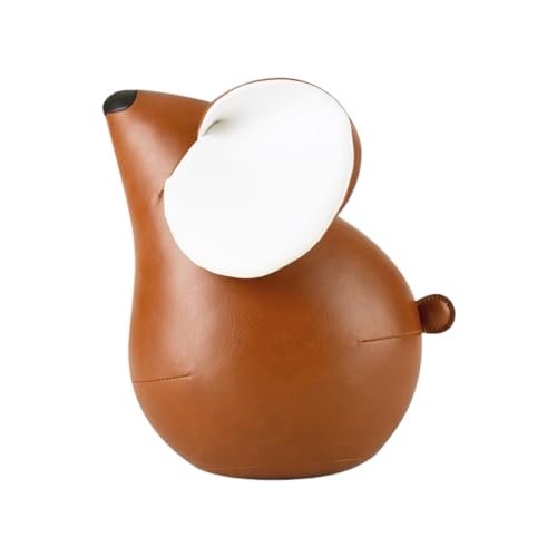 Zuny - Buchstütze - Mouse Laibo - Maus - Farbe: Cognac-Braun - Gewicht: 1 Kg - Maße (LxBxH): 18 x 14,5 x 19 cm von Zuny