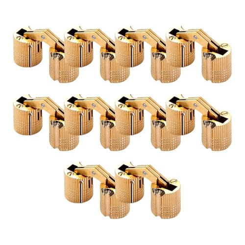 10pcs Messingmöbel Scharnierzylindrische Kabinett Versteckte Türscharniere Möbelhardware Für Holzkastenhandwerk Unsichtbare Türscharniere Hardware von Zuoeay