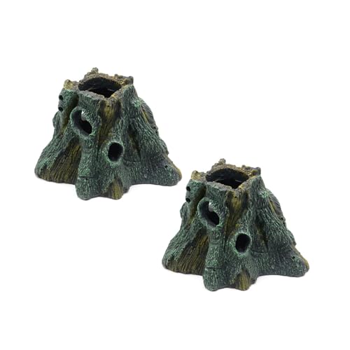 2LOTS Vivarium Decoration Cave Eidechsen Verstecken Flecken Schlangentanks Zubehör Für Haustiersicherheit Und Bequeme Eidechsen Verstecken Spots von Zuoeay
