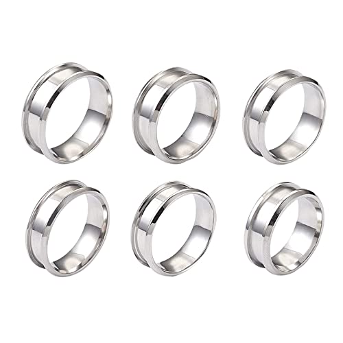 6x Schmuck Herstellung Von Eheringen Kernrohling Für Inlay Edelstahl Rilled Finger 8mm Breite Bastelgerissene Fingerringe 6x Schmuck Herstellung Von Eheringen Kernrohling Für Inlay Edelstahl Rilled Finger 8mm Breite Bastelgerissene Fingerringe von Zuoeay