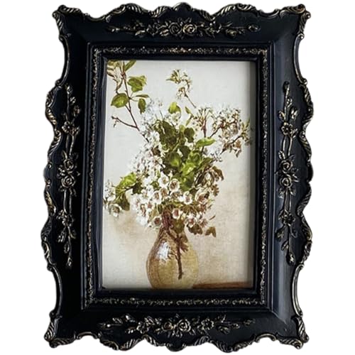 Antiker Reich Verzierter Fotorahmen Mit Blumen Relief Vintage Bild Wand Und Tischplattenausstellungen Für Zuhausekäfer Kunst Galle Vintage Bild von Zuoeay